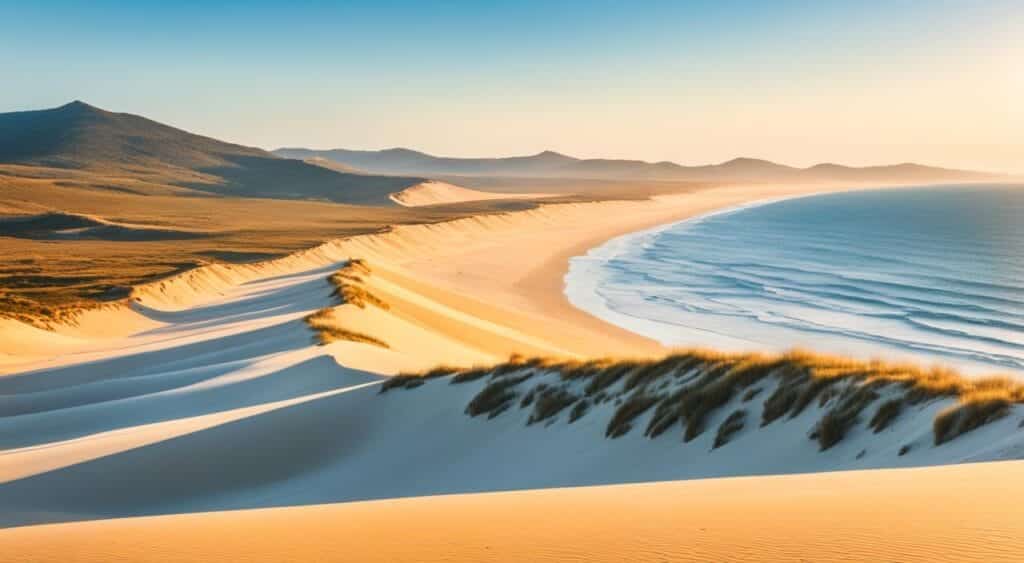 Dunas de Genipabu com buggies estacionados